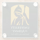 Dessous-de-verre En Verre Logo de l'Université d'Albany (Dos)