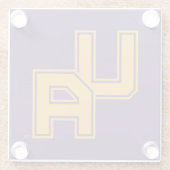 Dessous-de-verre En Verre Logo de l'Université d'Albany Initials (Dos)