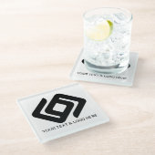 Dessous-de-verre En Verre Logo de votre entreprise (Incliné)