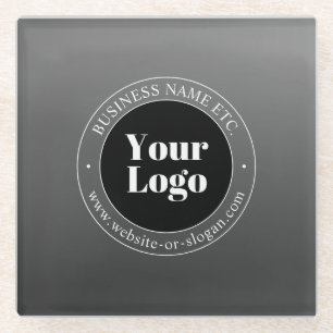 Dessous-de-verre En Verre Logo d'entreprise ou design & texte modifiable