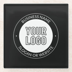 Dessous-de-verre En Verre Logo d'entreprise ou modèle de texte modifiable et