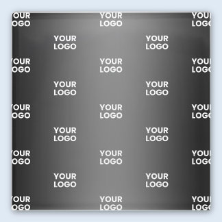 Dessous-de-verre En Verre Logo d'entreprise répétitif | Dégradé noir et gris