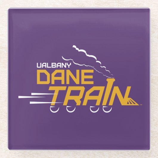 Dessous-de-verre En Verre Logo du train UAlbany Dane (Devant)