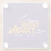 Dessous-de-verre En Verre Logo du train UAlbany Dane (Dos)