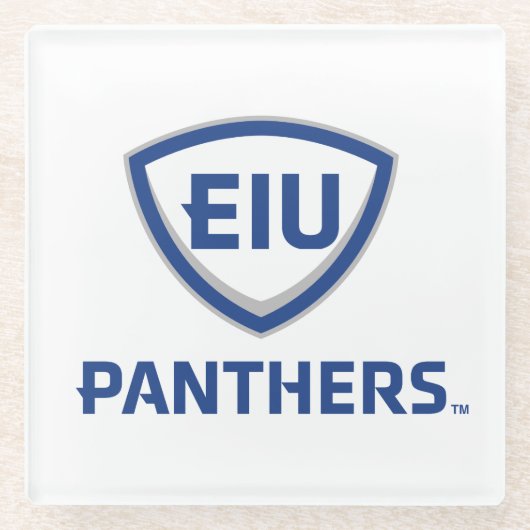 Dessous-de-verre En Verre Logo Eastern Illinois Panthers Shield & Wordmark (Devant)
