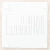 Dessous-de-verre En Verre Logo Moderne Grey Initiales & Nom (Dos)