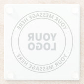 Dessous-de-verre En Verre Logo téléchargé + Texte circulaire modifiable (Dos)