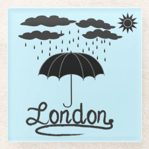 Dessous-de-verre En Verre Londres   sous un parapluie