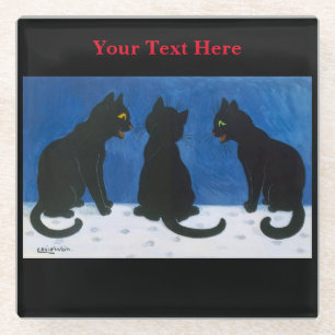 Dessous-de-verre En Verre Louis Wain Cats dans la neige