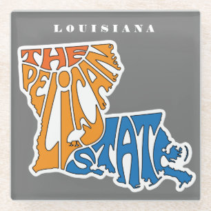 Dessous-de-verre En Verre Louisiane surnom Word Art