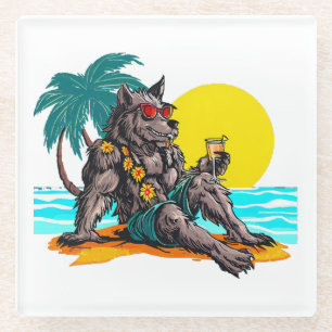 Dessous-de-verre En Verre loup-garou en vacances