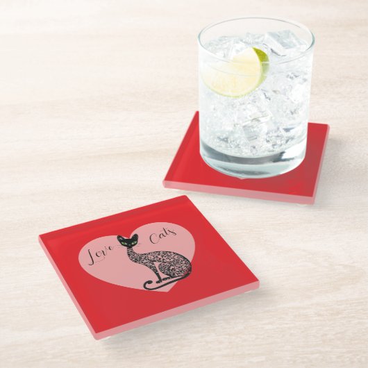 Dessous-de-verre En Verre Love Cats Coaster (Incliné)