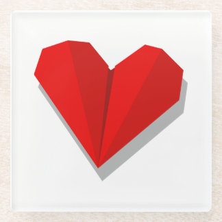 Dessous-de-verre En Verre Love Heart Origami Vector Illustration