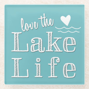 Dessous-de-verre En Verre Love the Lake Life Couleur personnalisée