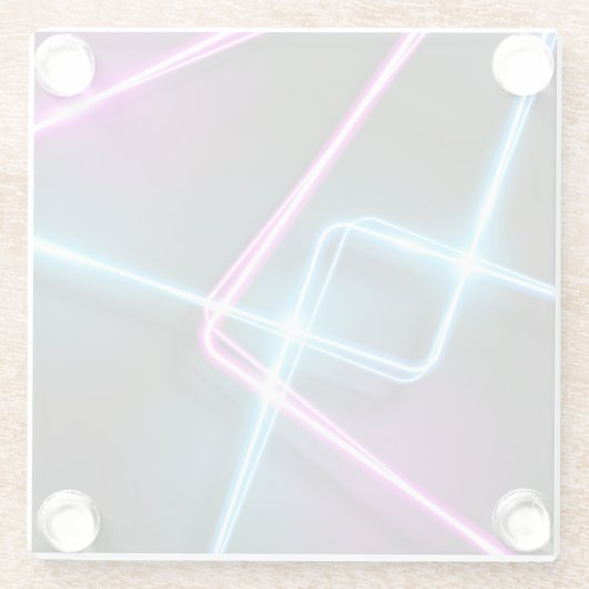 Dessous-de-verre En Verre Lumières de néon Abstraites 3 dimensions cool (Dos)