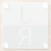 Dessous-de-verre En Verre Lumineuses Gris & Gris Initiales Modernes Monogram (Dos)