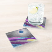 Dessous-de-verre En Verre Lune bleue (Incliné)