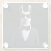 Dessous-de-verre En Verre Lunettes de soleil Llama Tux (Dos)