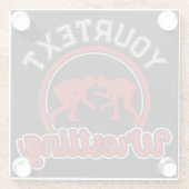 Dessous-de-verre En Verre Lutter AJOUTER LE NOM Grappe Champion d'équipe (Dos)