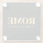 Dessous-de-verre En Verre Lux Gold Rome Latitude & Longitude (Dos)