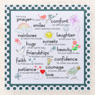 Dessous-de-verre En Verre Ma prière pour vous