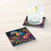 Dessous-de-verre En Verre Macaw Parrot (Incliné)