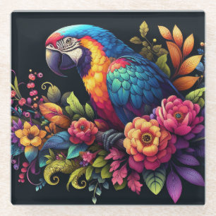 Dessous-de-verre En Verre Macaw Parrot