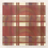 Dessous-de-verre En Verre Madras Plaid Fall Red (Devant)