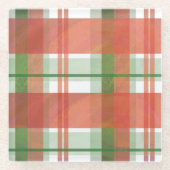 Dessous-de-verre En Verre Madras Plaid Noël (Devant)