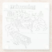 Dessous-de-verre En Verre Magasin de détectives dans un supermarché (Dos)