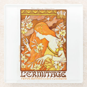 Dessous-de-verre En Verre Magazine poster vintage Art Nouveau Femme