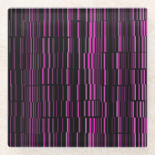Dessous-de-verre En Verre Magenta moderne très Cool rayé