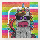 Dessous-de-verre En Verre Magique Rainbow Unicorn Parties scintillant Whimsi<br><div class="desc">La licorne magique est un cadeau amusant et fantaisiste pour l'invité d'honneur lors de fêtes, célébrations et événements. Arrière - plan de parties scintillant imitation parkly est disponible dans beaucoup d'autres couleurs. Créez des souvenirs durables avec ce cadeau coloré pour les invités spéciaux au bar/bat mitzvah, les mariages gays, les...</div>