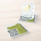 Dessous-de-verre En Verre Maintenez vos dents propres (Incliné)