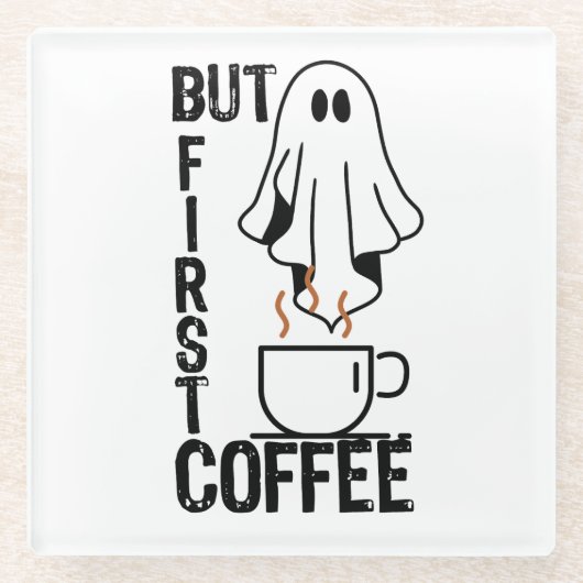 Dessous-de-verre En Verre Mais d'abord, Coffee.w (Devant)