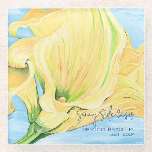 Dessous-de-verre En Verre Maison Calla Lily (Devant)