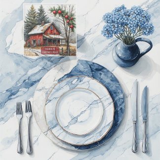 Dessous-de-verre En Verre Maison de ferme Noël Magie Vintage Rustique
