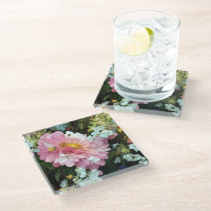 Dessous-de-verre En Verre Maisy en rose