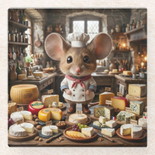 Dessous-de-verre En Verre Maître Fromager Souris
