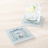 Dessous-de-verre En Verre Mallard Canard Monogramme (Incliné)