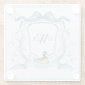 Dessous-de-verre En Verre Mallard Canard Monogramme (Dos)