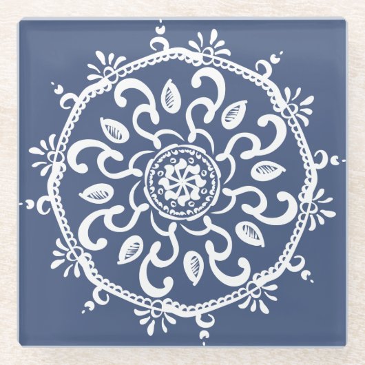 Dessous-de-verre En Verre Mandala (Devant)