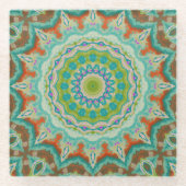 Dessous-de-verre En Verre Mandala 2 Sud-Ouest (Devant)