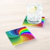 Dessous-de-verre En Verre Mandala-46556 couleur arc-en-ciel (Incliné)