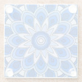 Dessous-de-verre En Verre Mandala en bleu (Dos)