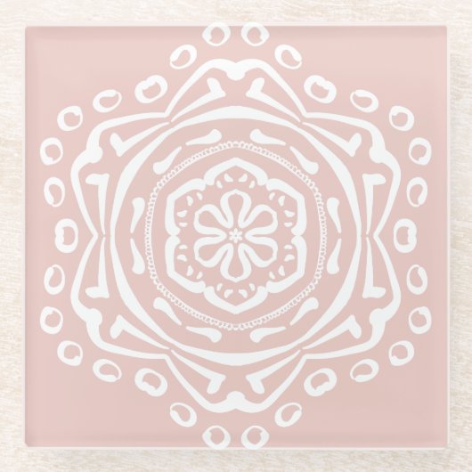Dessous-de-verre En Verre Mandala Mallow (Devant)