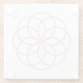 Dessous-de-verre En Verre Mandala moderne aux fleurs roses (Dos)