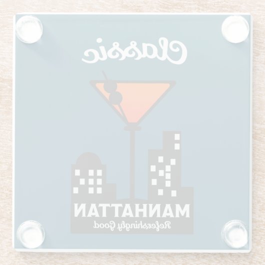 Dessous-de-verre En Verre Manhattan Cocktail Wall Art (Dos)