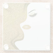 Dessous-de-verre En Verre Maquillage avec effet parties scintillant (Dos)