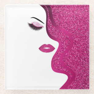 Dessous-de-verre En Verre Maquillage avec effet parties scintillant